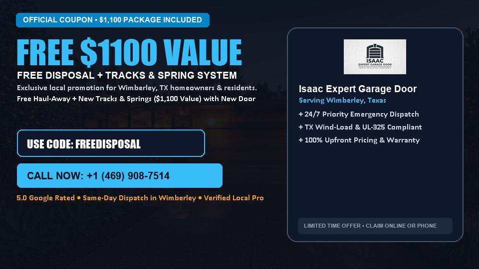 Isaac Expert Garage Door FREE Haul-Away & Heavy-Duty Tracks with New Door in Wimberley, TX